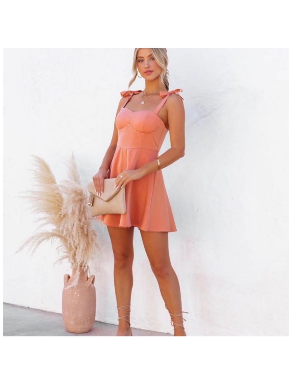 Lulu's Coral Pink Mini Dress